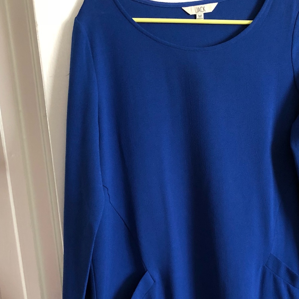 Blue long sleeve dress with pockets